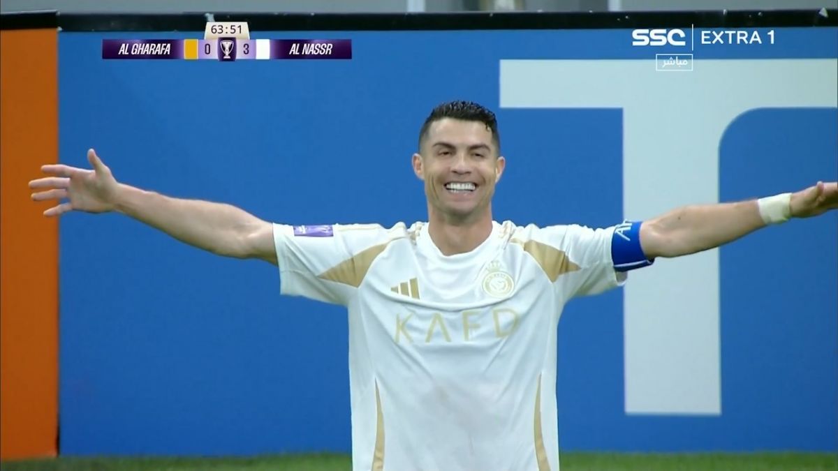 گل سوم النصر به الغرافه (دبل کریستیانو رونالدو)
