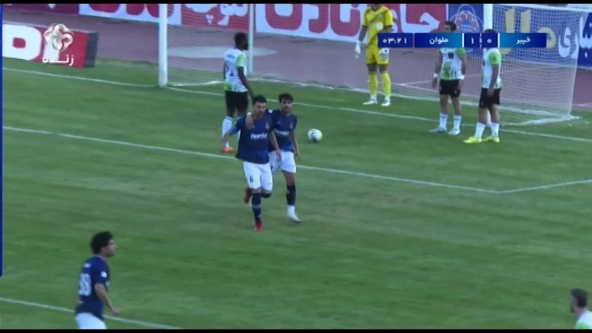 گل اول ملوان به خیبر (امید نورافکن - پاس گل تورانیان)