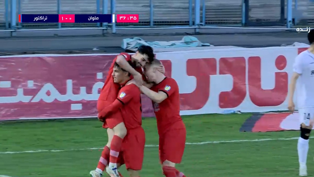 گل اول تراکتور به ملوان (امیرحسین حسین زاده)