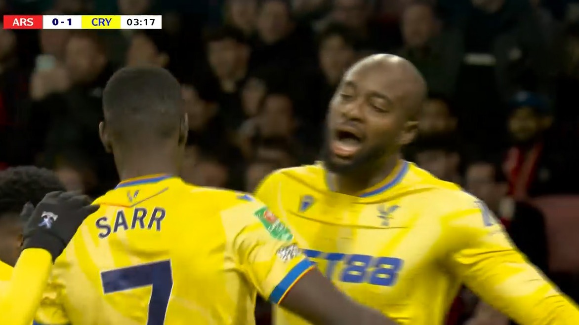 گل اول کریستال پالاس به آرسنال (ژان فیلیپه ماتتا)