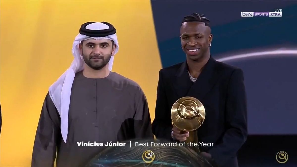 مراسم گلوب ساکر 2024/ اهدای جایزه بهترین مهاجم سال به وینیسیوس