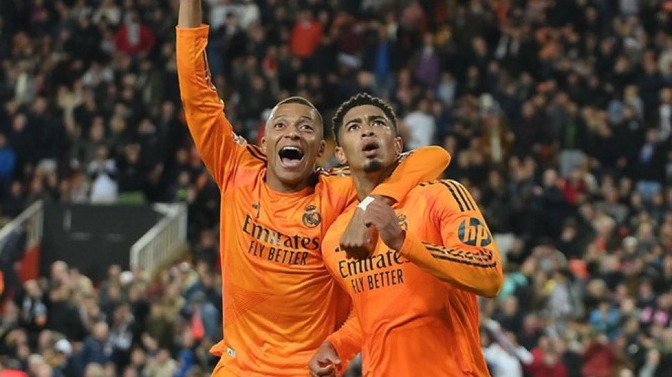 گل دوم رئال مادرید به والنسیا (بلینگام دقیقه 95)