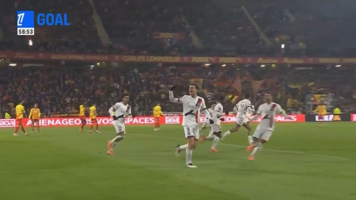 گل اول پاری سن ژرمن به لانس (فابین رویز)