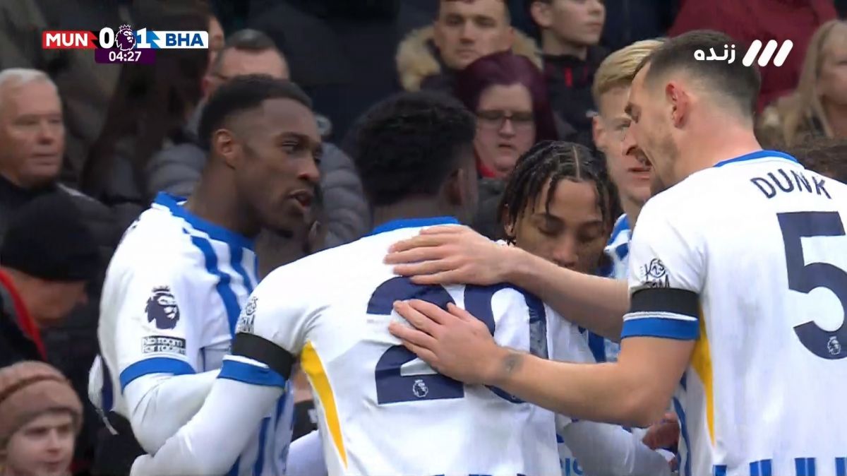 گل اول برایتون به منچستریونایتد (یانکوبا مینته)