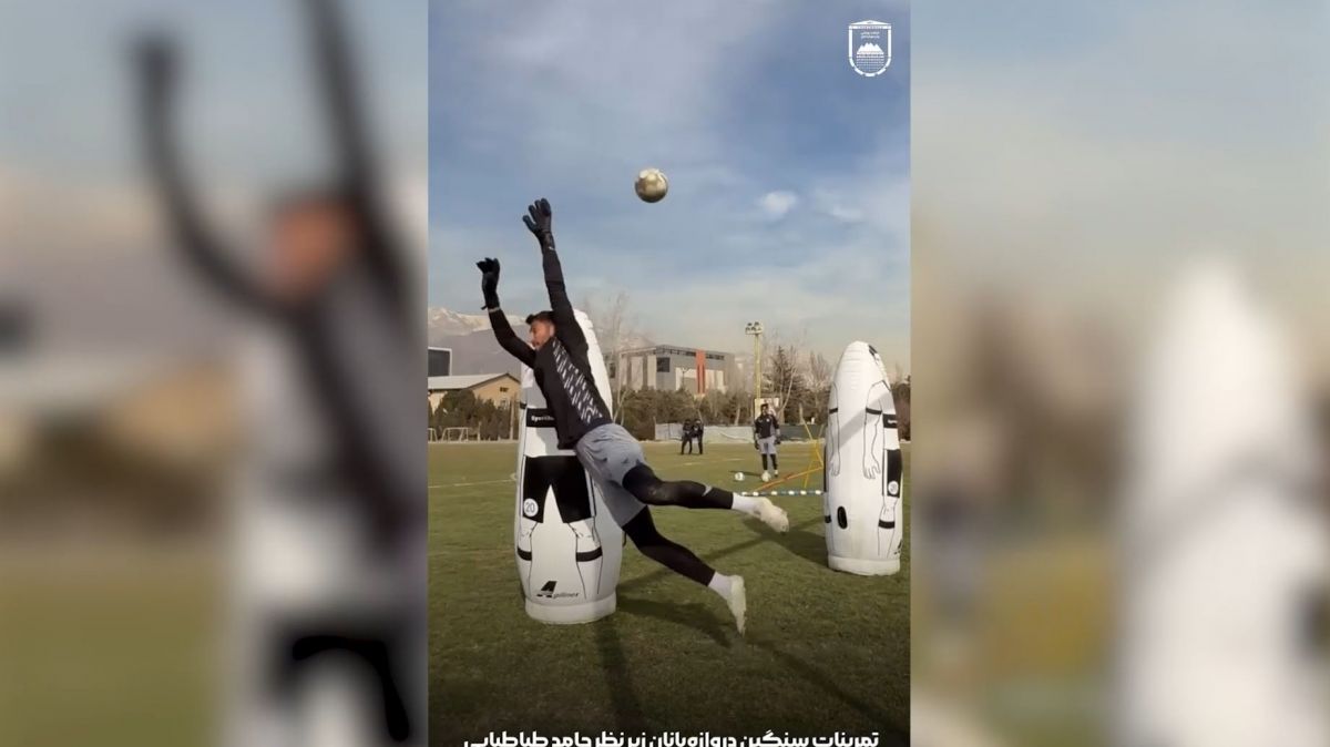 تمرینات سنگین دروازهبانان نساجی زیر نظر حامد طباطبایی