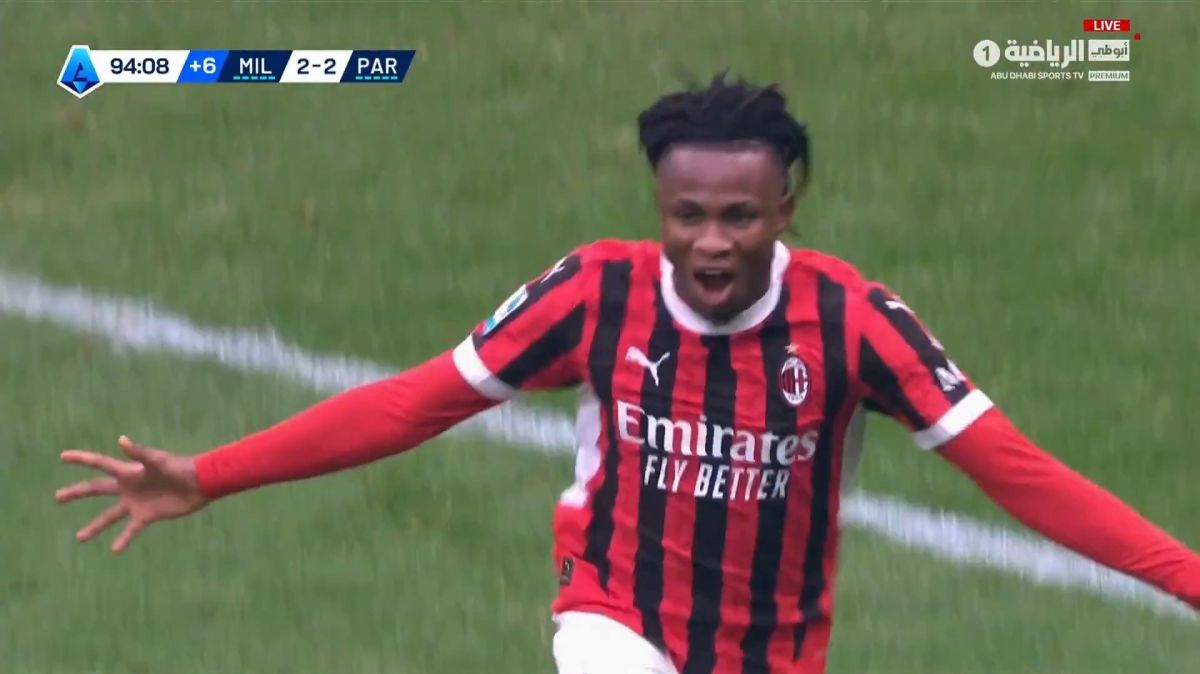 گل سوم میلان به پارما (چوکوئزه در دقیقه 95)