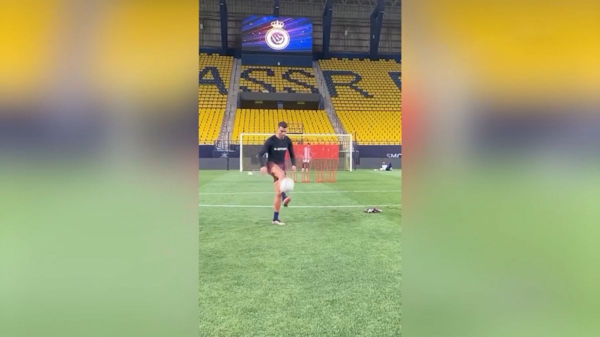 تمرین ضربه ایستگاهی رونالدو در النصر