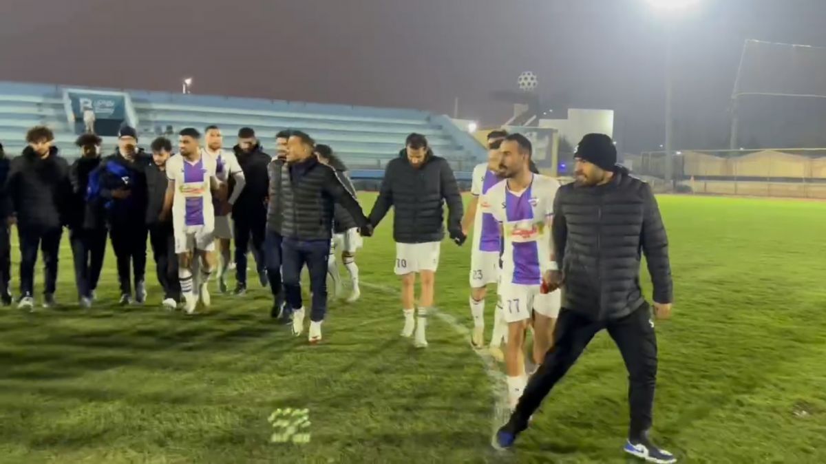 شادی تیم آریو اسلامشهر پس از پیروزی برابر مس سونگون