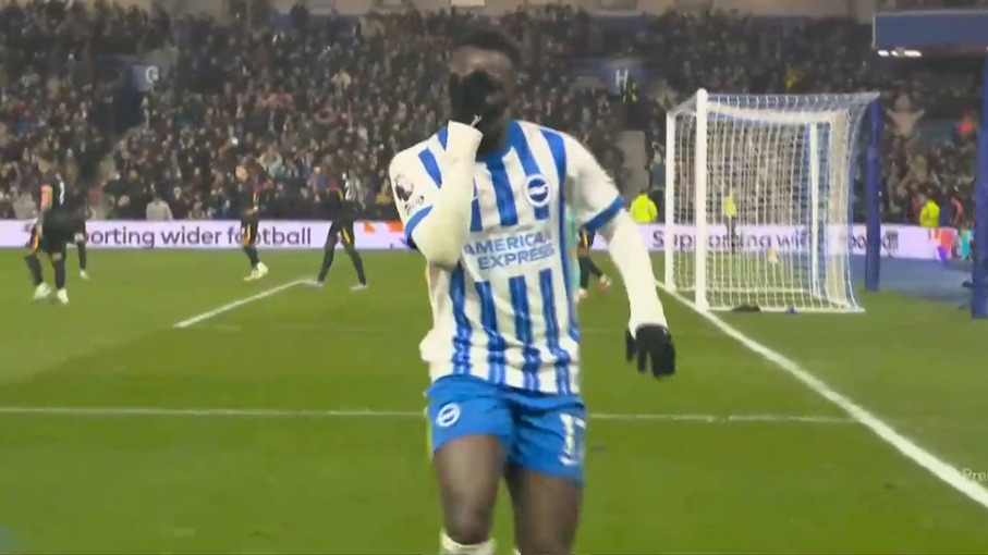 گل دوم برایتون به چلسی (یانکوبا مینته)