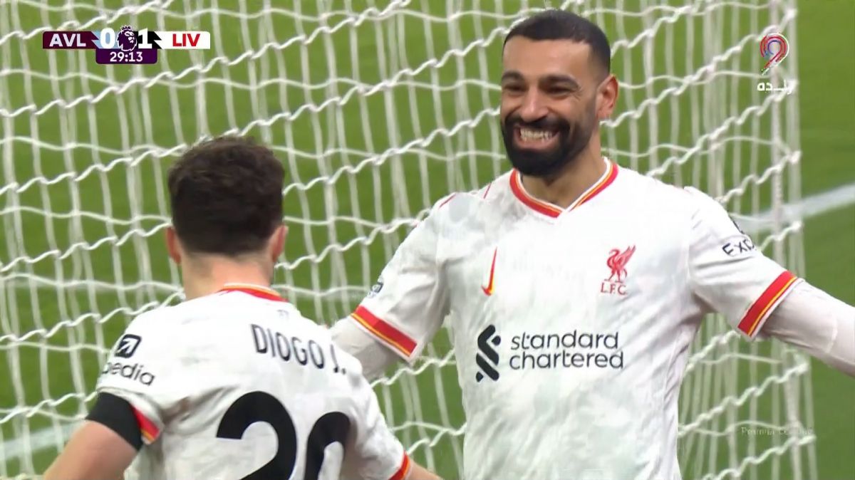 گل اول لیورپول به استون ویلا (محمد صلاح)