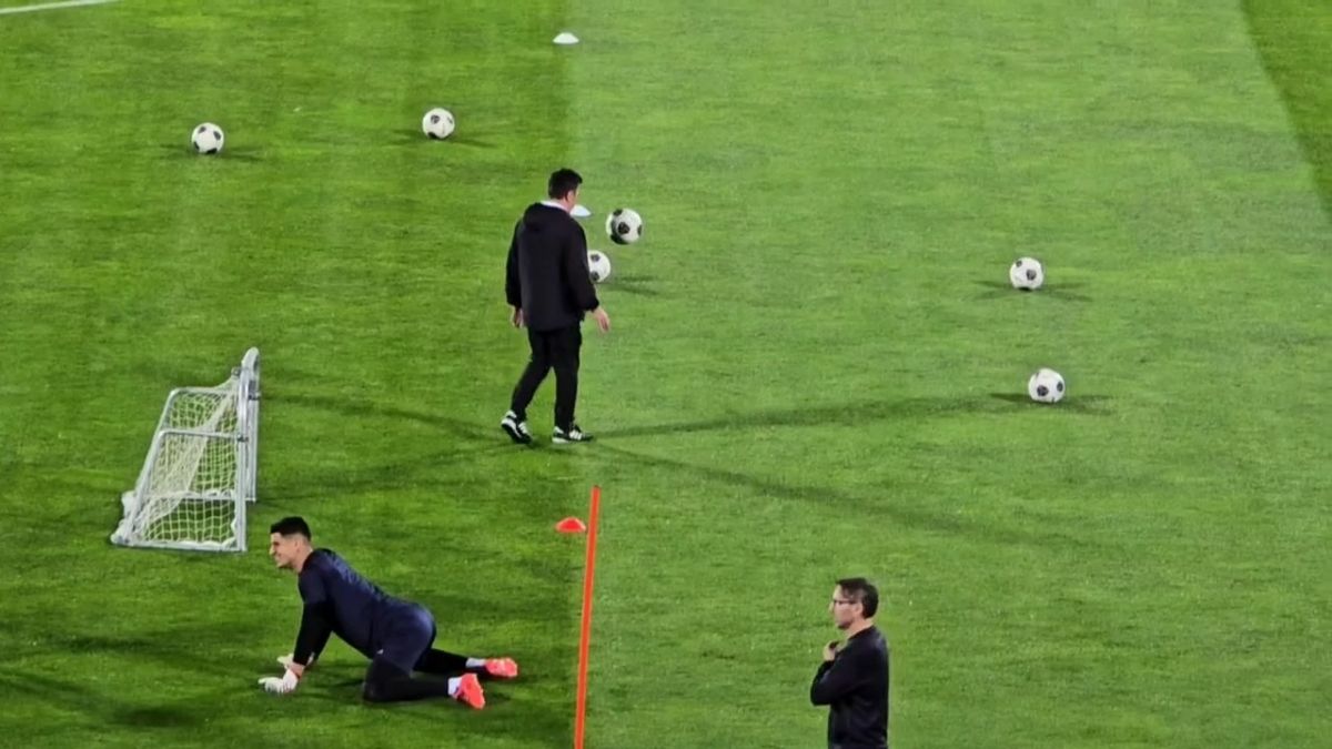 روپایی زدن امیر قلعهنویی در حاشیه تمرین امروز تیم ملی