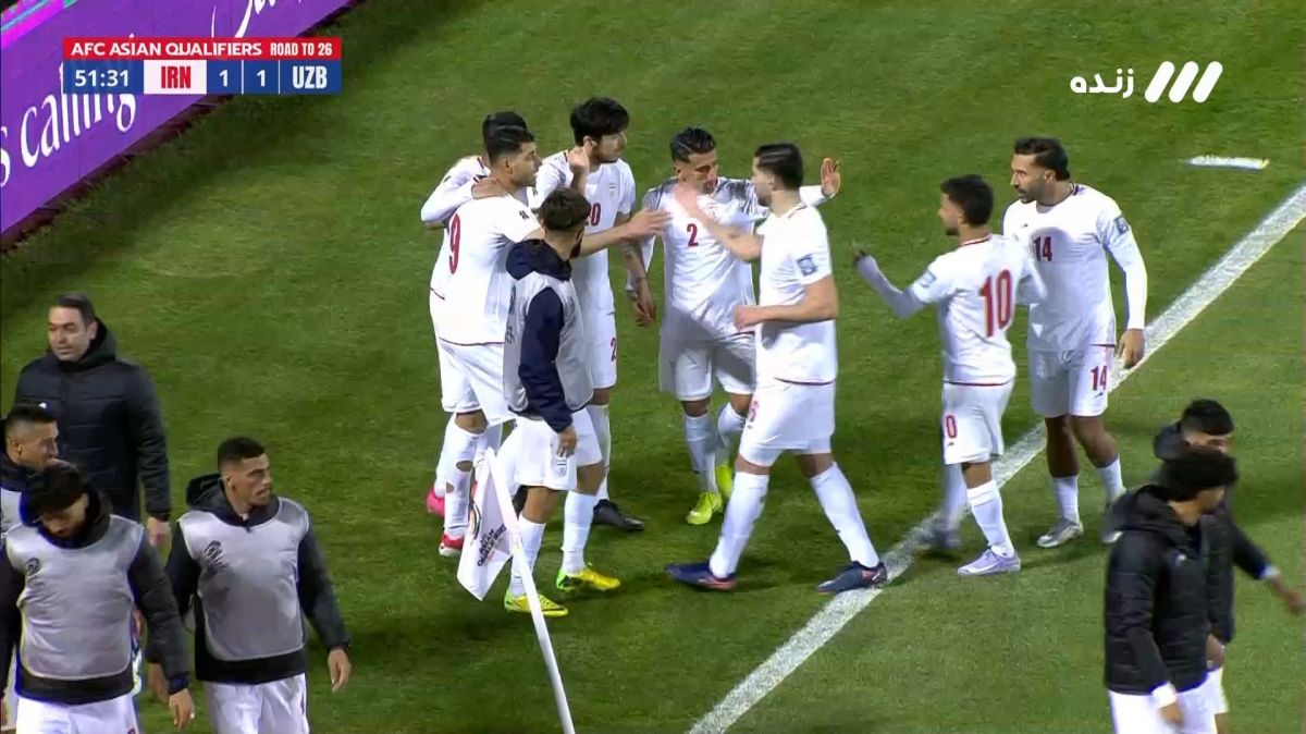 گل اول ایران به ازبکستان (والی زیبای طارمی)