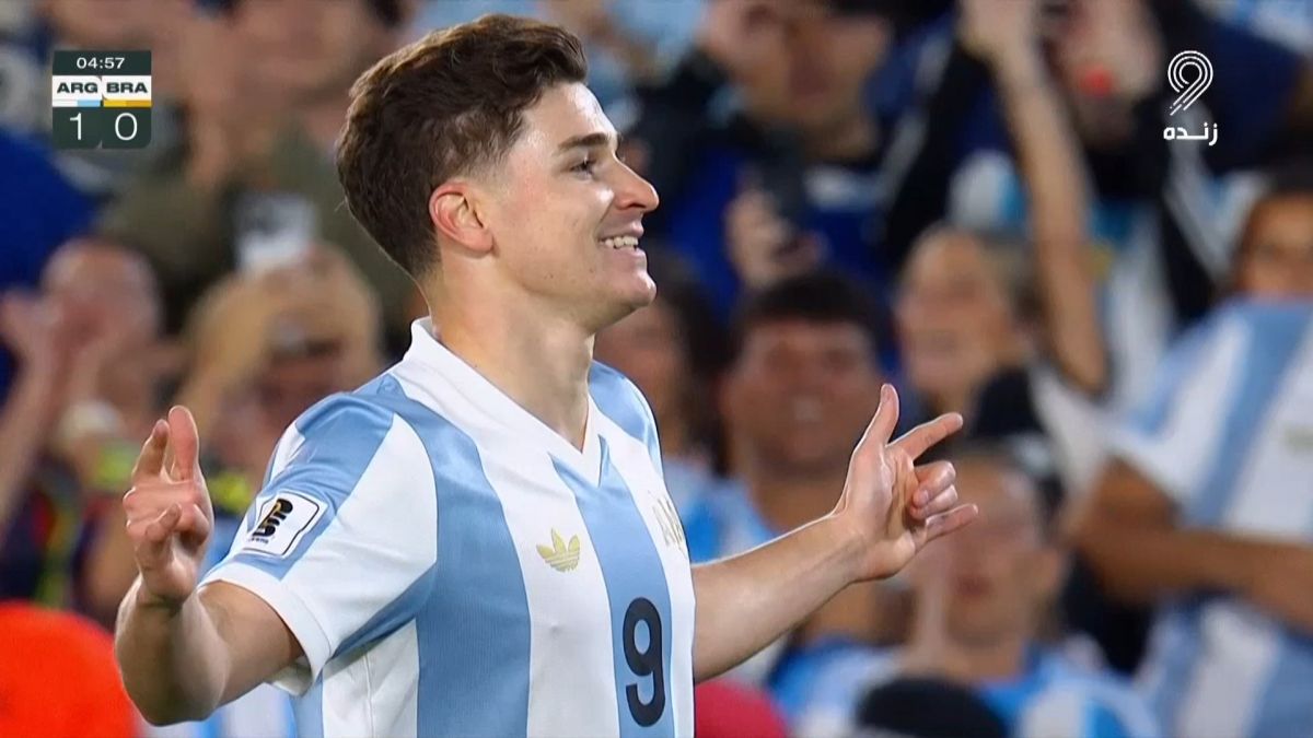 گل اول آرژانتین به برزیل (خولیان آلوارز)
