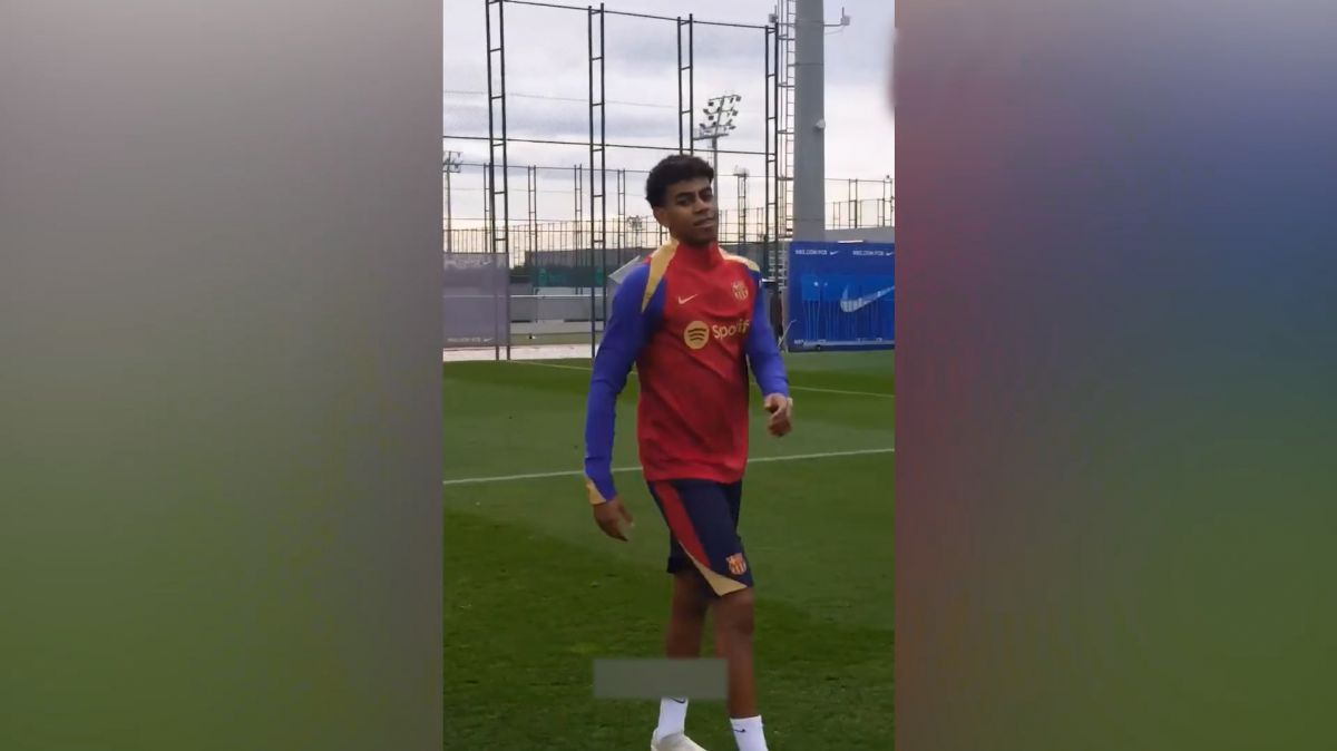 دو ضربه کاشته دیدنی یامال در تمرینات بارسلونا