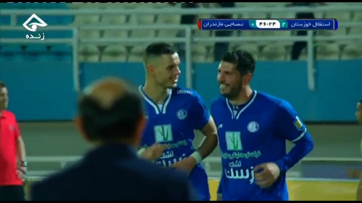 گل دوم استقلال خوزستان به نساجی (دیمیتریوس )