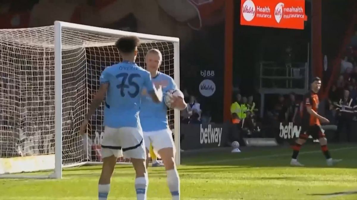 گل اول منچسترسیتی به بورنموث (ارلینگ هالند)