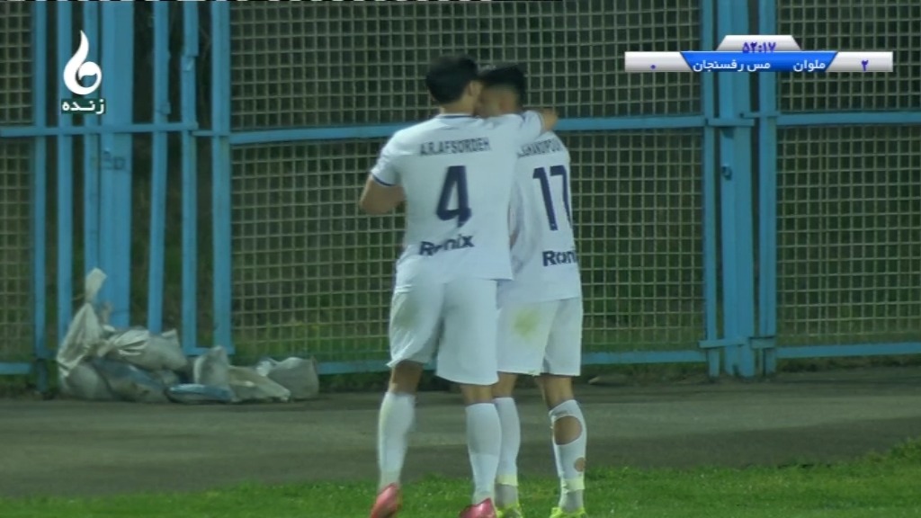 گل سوم ملوان به مس رفسنجان (دبل رضا غندی پور)