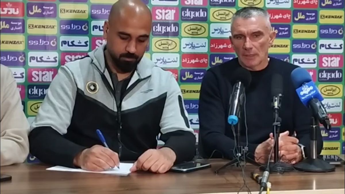 نشست خبری پاتریس کارترون سرمربی سپاهان بعد از برد مقابل فولاد