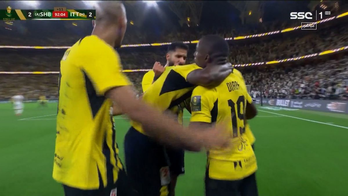 گل دوم الاتحاد به الشباب (پریرا در دقیقه 92)