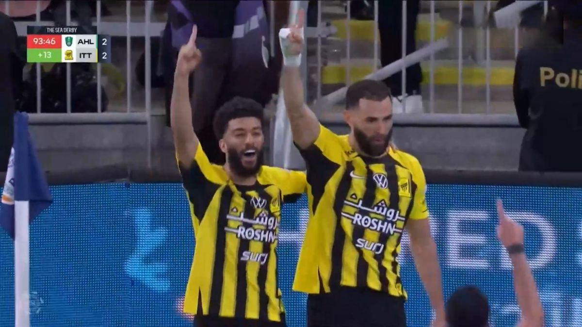 گل دوم الاتحاد به الاهلی عربستان (کریم بنزما در دقیقه 95)