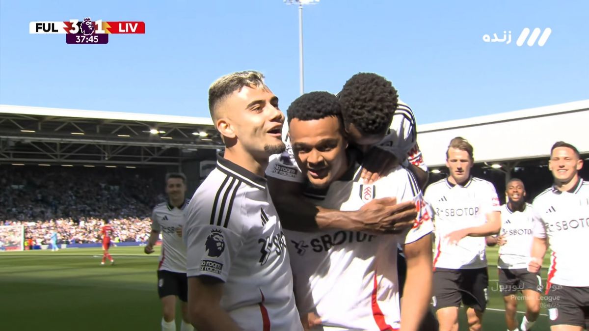 گل سوم فولام به لیورپول (رودریگو مونیز)