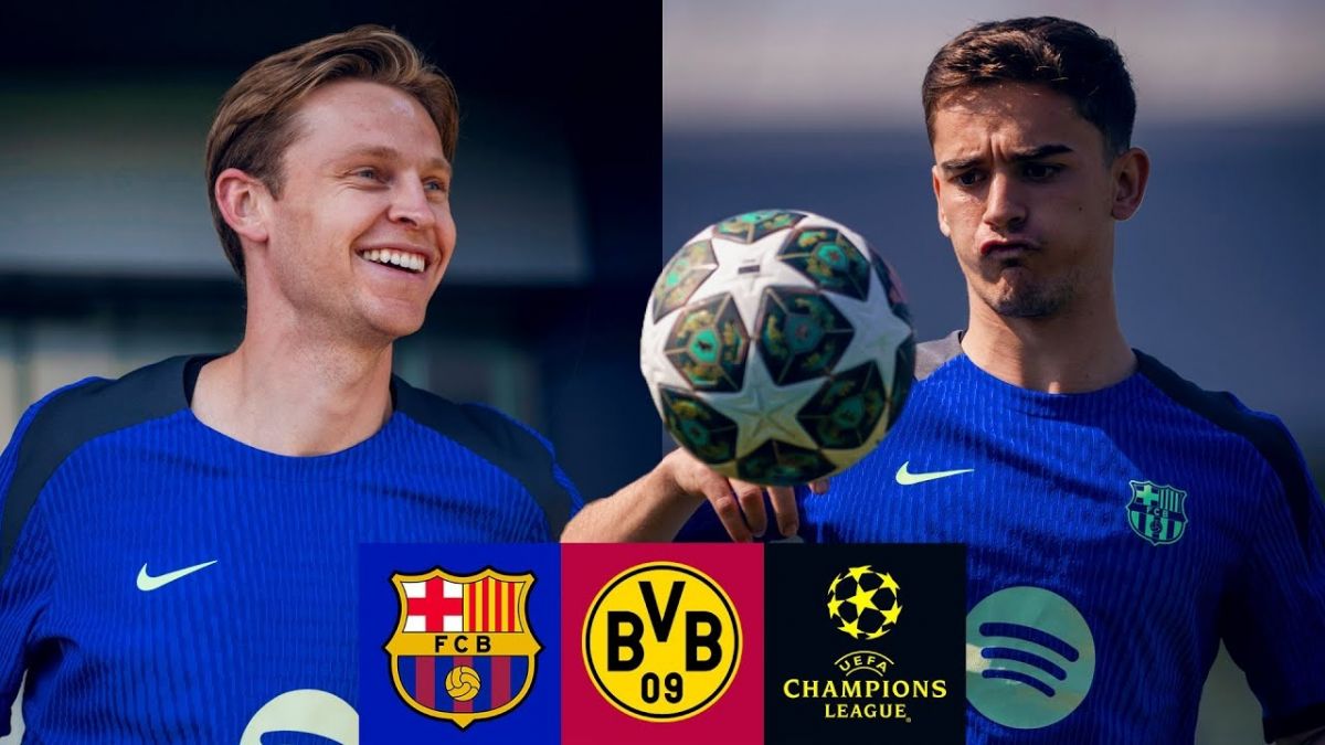 آخرین تمرین بارسلونا پیش از تقابل با دورتموند