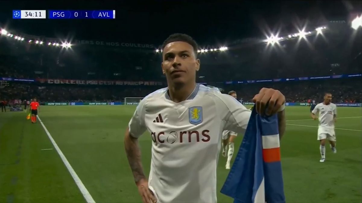 گل اول استون ویلا به پاری سن ژرمن (مورگان راجرز)