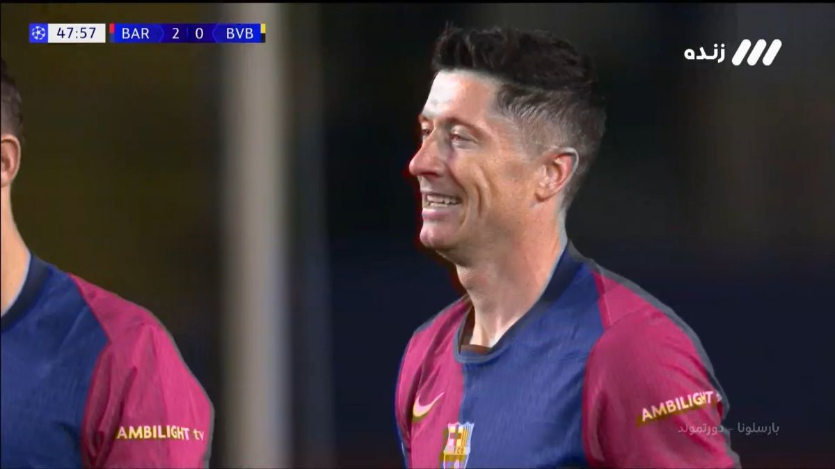 گل دوم بارسلونا به دورتموند (لواندوفسکی)