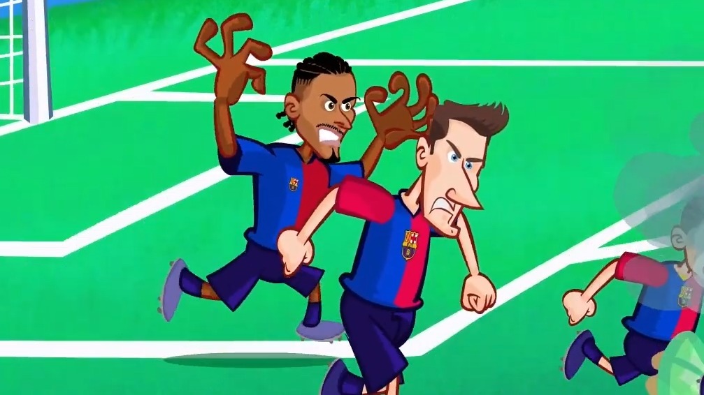 انیمیشن طنز بازی بارسلونا 4-0 دورتموند
