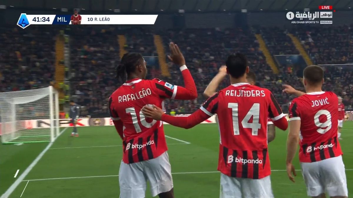 گل اول میلان به اودینزه (رافائل لیائو)