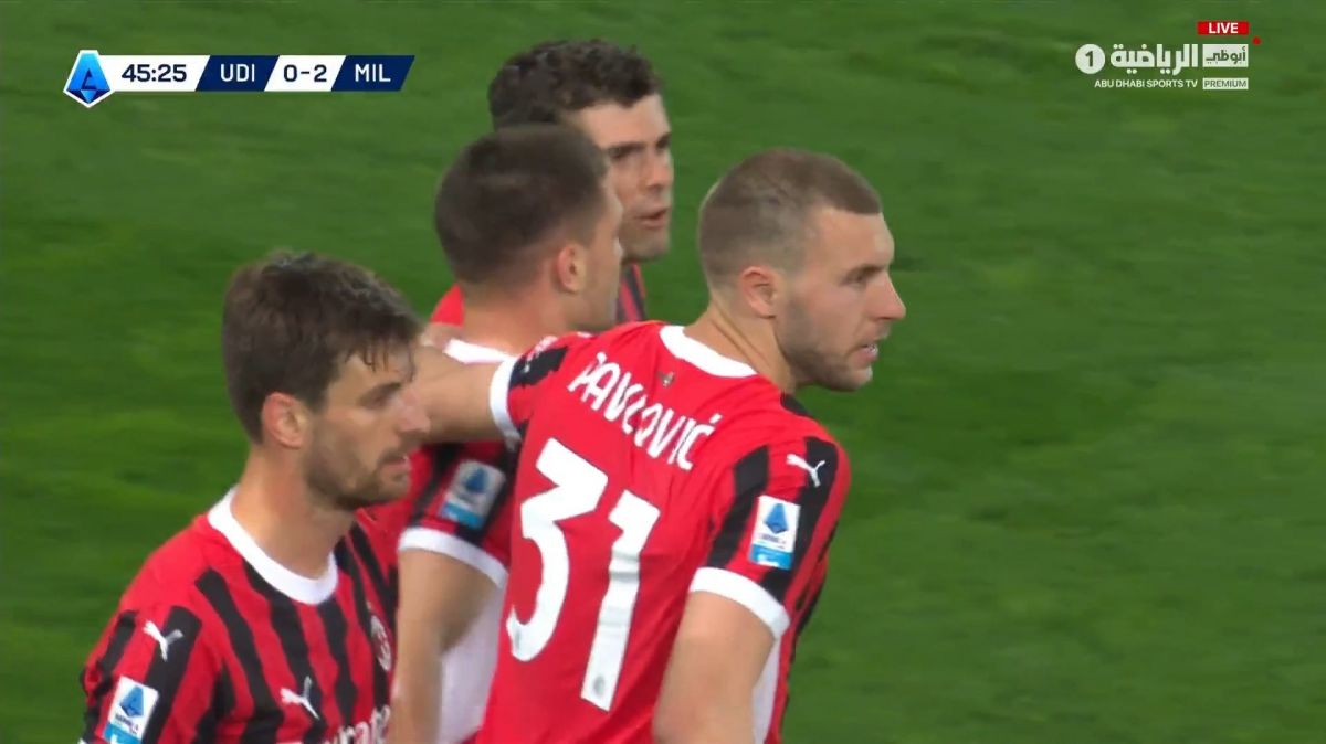 گل دوم میلان به اودینزه (استراهینیا پالوویچ)