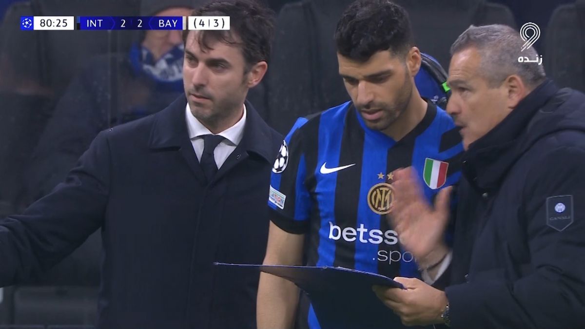 ورود مهدی طارمی به زمین مسابقه برای اینتر