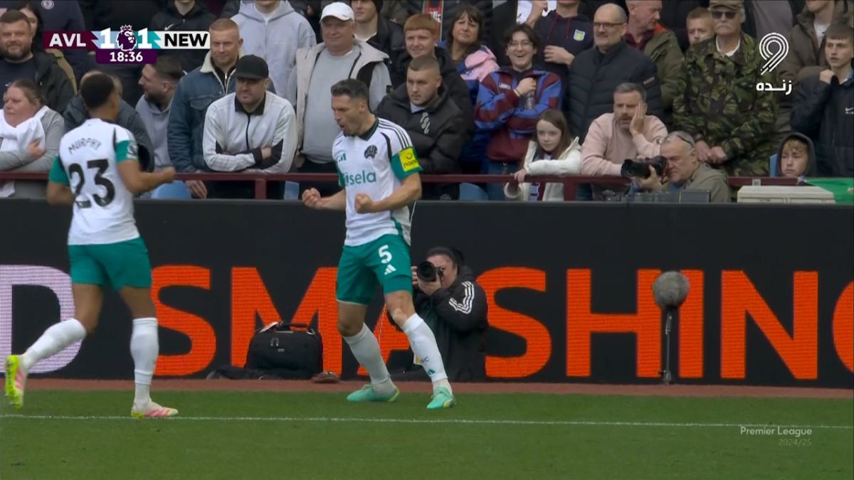 گل اول نیوکاسل به استون ویلا (فابیان شار)