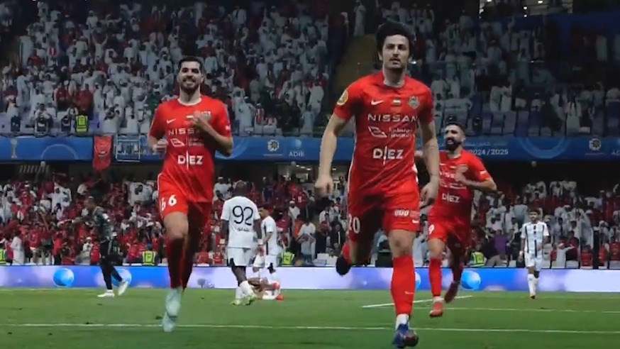 گل اول شباب الاهلی به الجزیره (سردار آزمون)