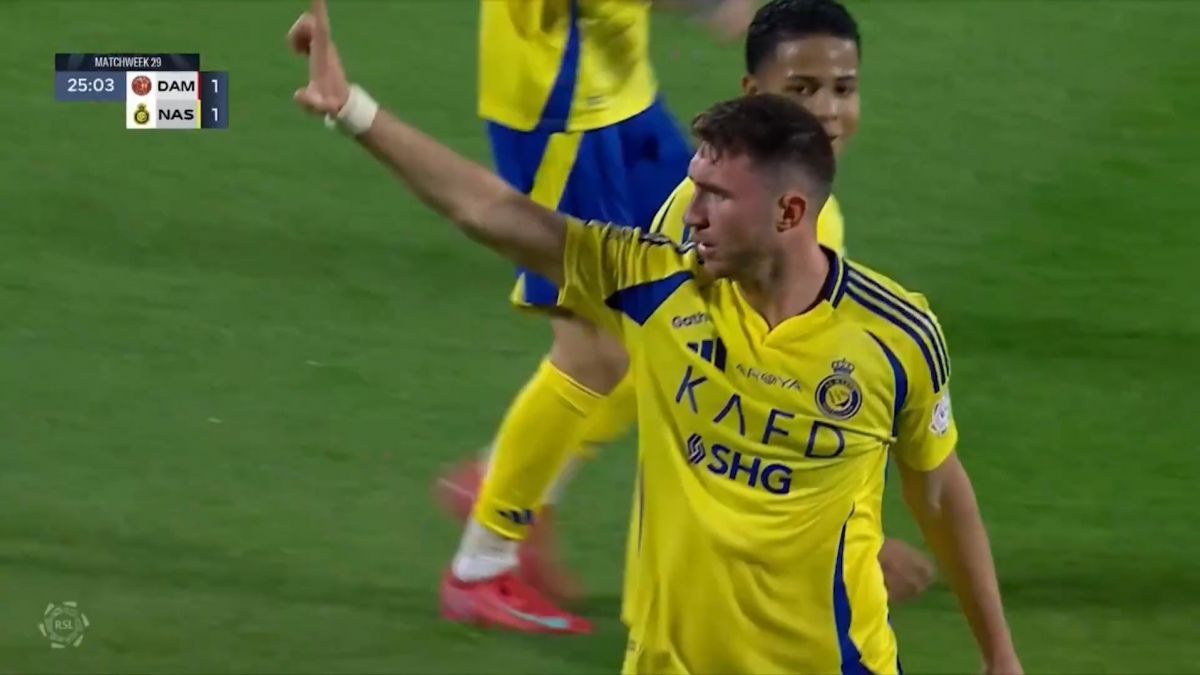 گل اول النصر به ضمک (آیمریک لاپورت)