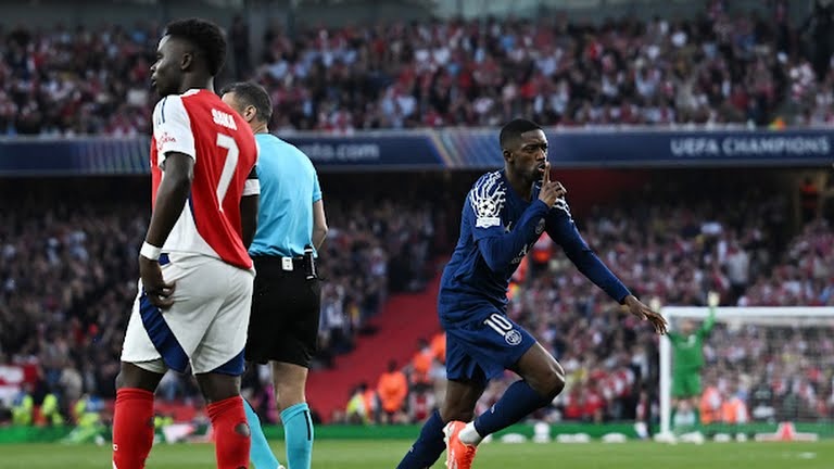 گل اول پاری سن ژرمن به آرسنال (عثمان دمبله)