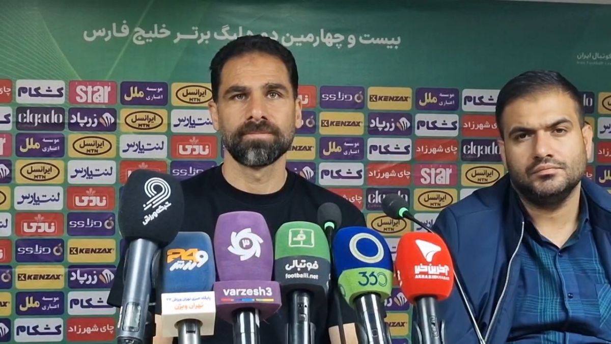کنفرانس خبری مربیان پس از تساوی سایپا و آریو اسلامشهر
