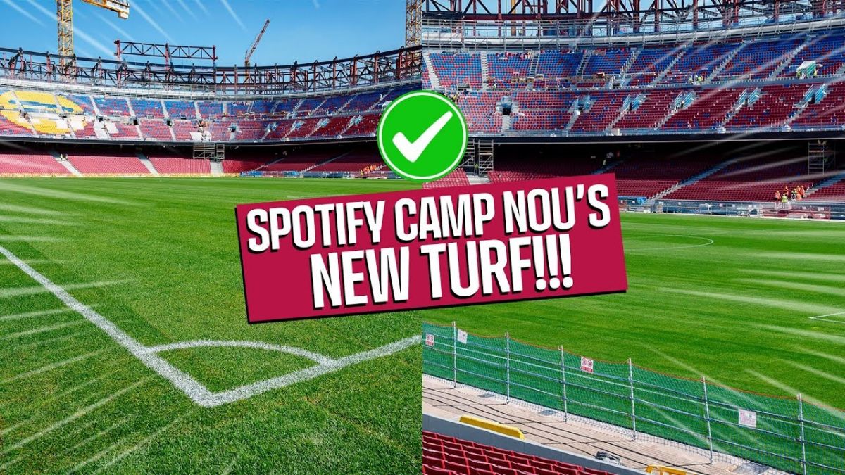 نصب چمن جدید در ورزشگاه اسپاتیفای نوکمپ