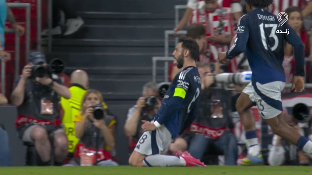 گل سوم منچستر یونایتد به بیلبائو (دبل برونو فرناندز)