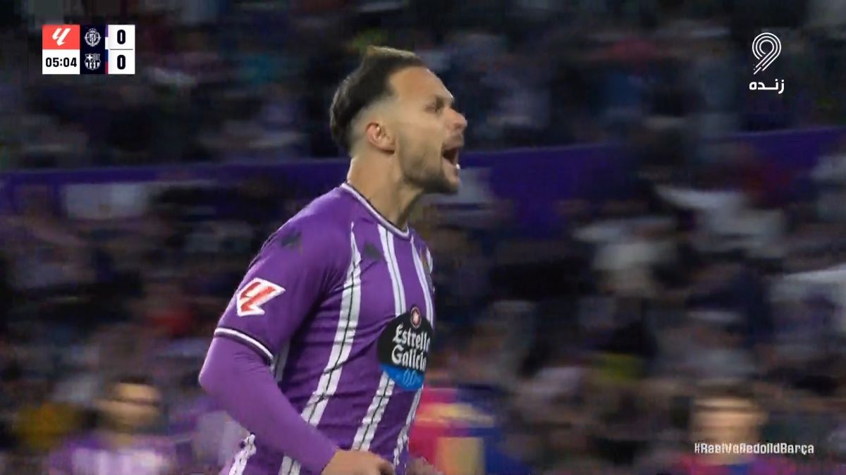 گل اول وایادولید به بارسلونا (ایوان سانچز)