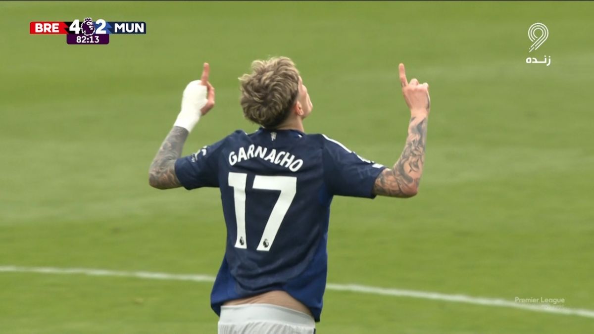 گل دوم منچستر یونایتد به برنتفورد (سوپرگل گارناچو)