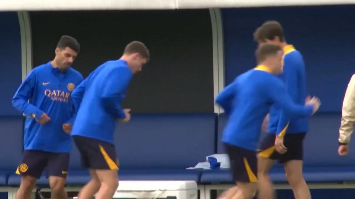 آخرین تمرین بازیکنان اینتر برای بازی با بارسا