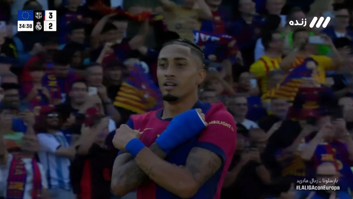 گل سوم بارسلونا به رئال مادرید (رافینیا)