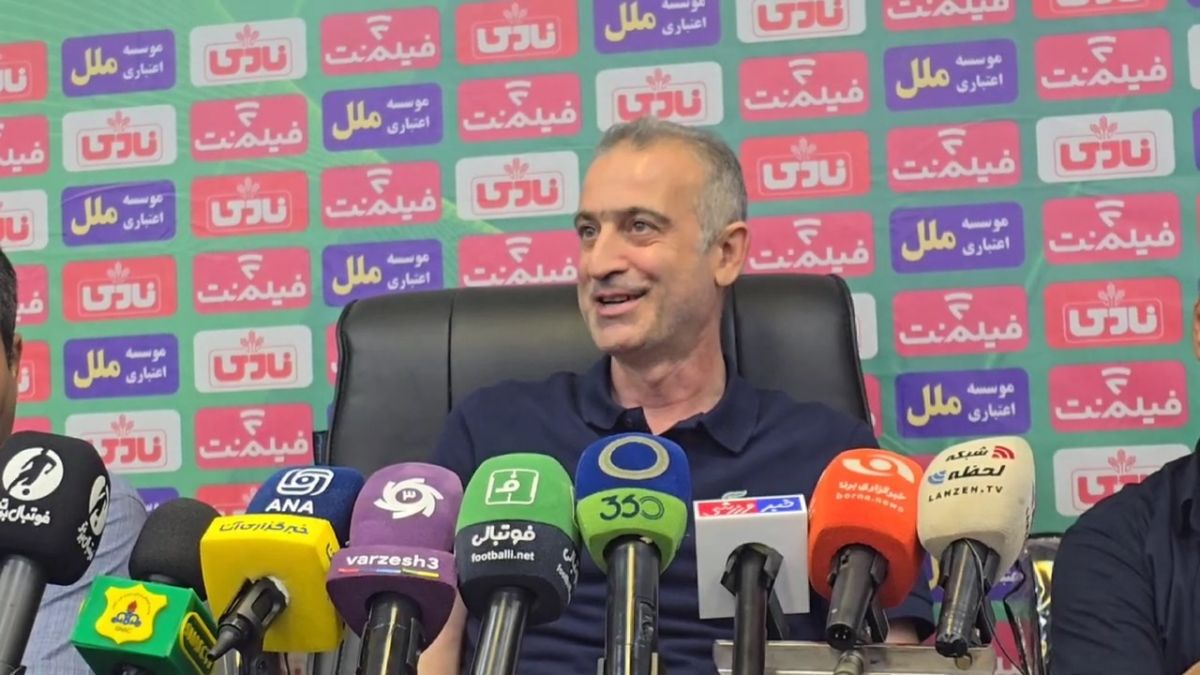 کنفرانس خبری کمالوند پس از برد سرنوشت ساز نفت آبادان مقابل پیکان