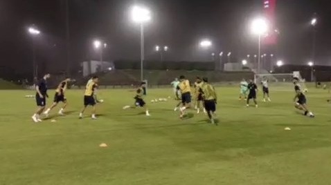 تمرین نخست تیم ملی در شهر دوحه برای بازی با تیم‌ ملی قطر