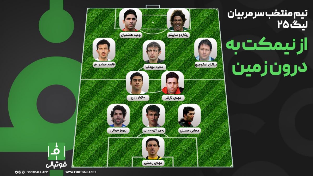 تیم منتخب سرمربی‌های لیگ 25؛ از نیمکت به درون زمین