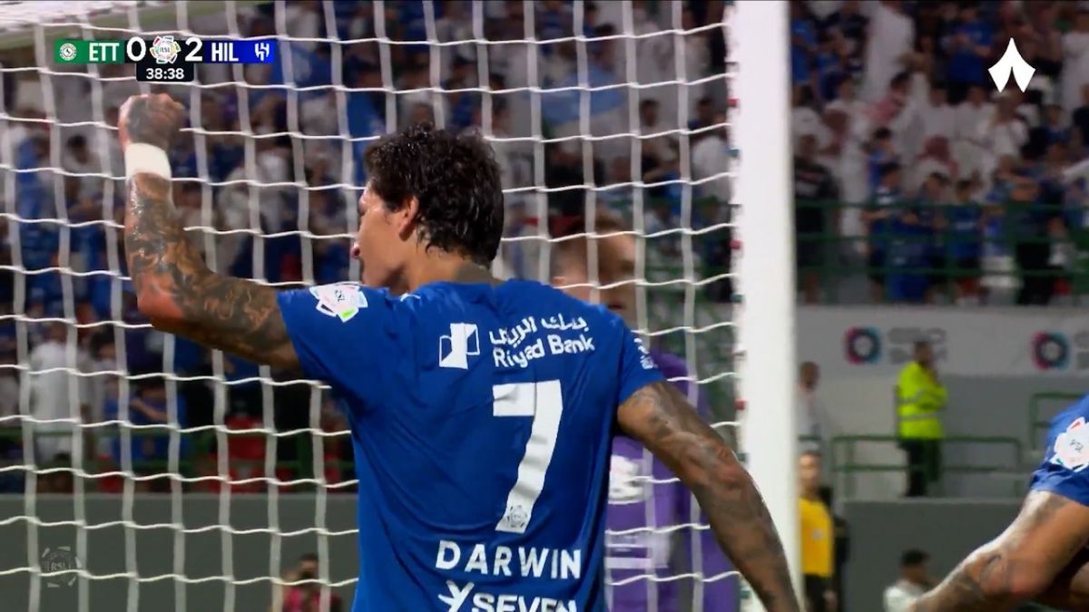 گل دوم الهلال به الاتفاق (داروین نونیز)