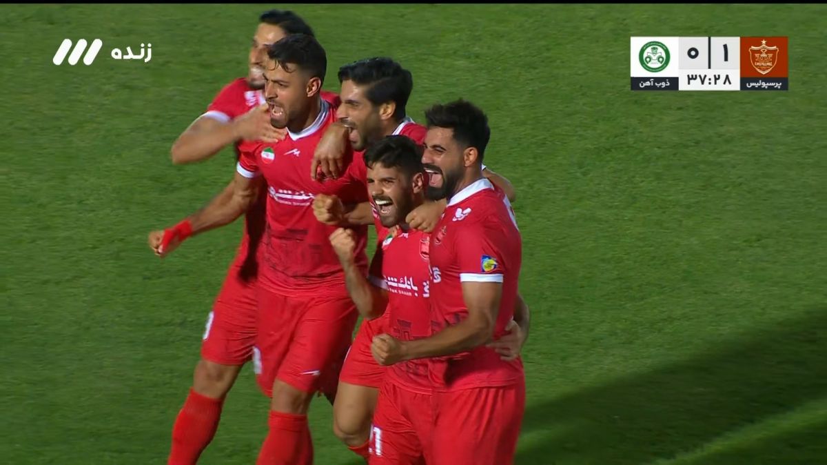 گل اول پرسپولیس به ذوب آهن (ضربه فنی و زیبای محمد عمری)