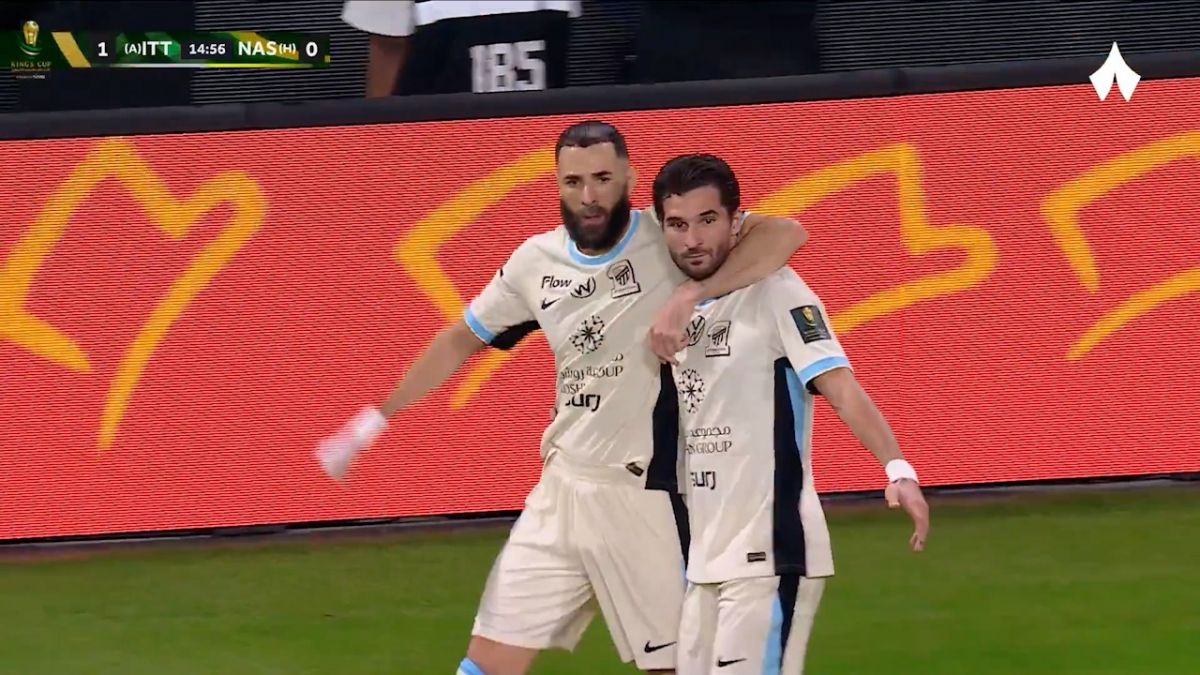 گل اول الاتحاد به النصر (کریم بنزما)