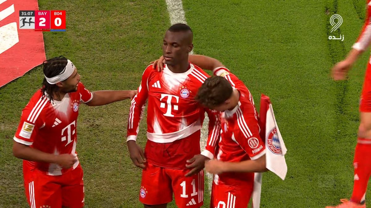 گل دوم بایرن مونیخ به بایر لورکوزن (نیکولاس جکسون)